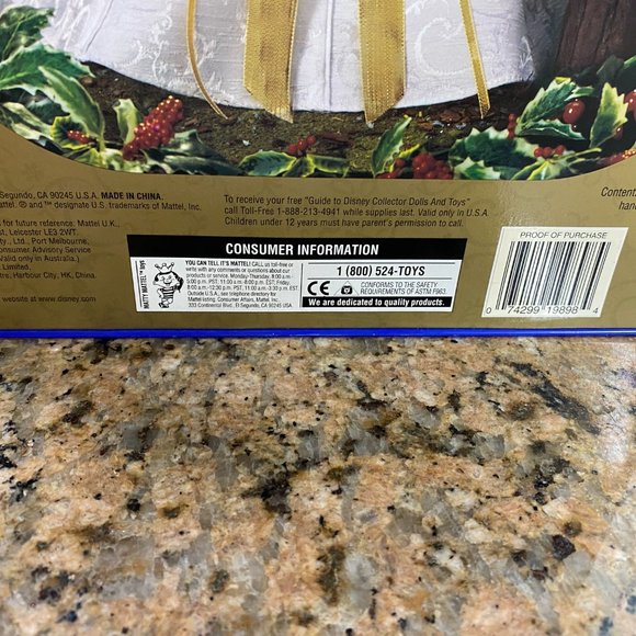 1998 Snow White Holiday Princess Disney Holiday Edition Barbie Unopened Box - Picture 5 of 6